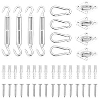 Carré/Rectangulaire : Jeu D'accessoires De Voile D'ombrage 12 Pcs Acier Inoxydable