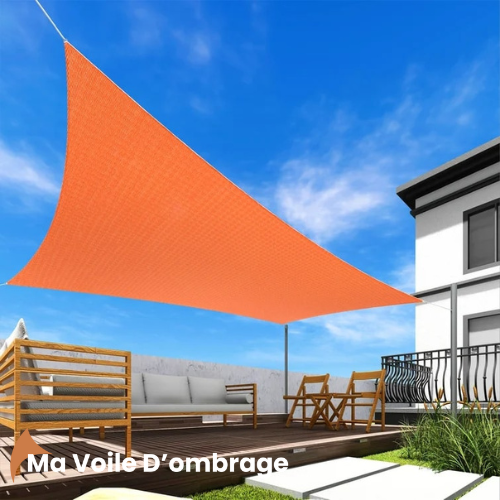 Voile D'ombrage Tissu Oxford Rectangulaire Orange 