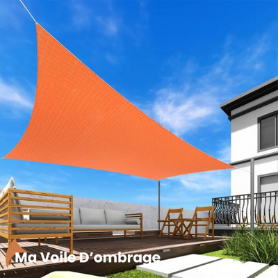 Voile D'ombrage Tissu Oxford Rectangulaire Orange 