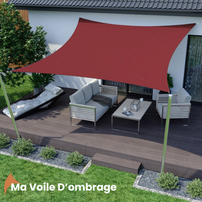 Voile D'ombrage Carré Tissu Oxford Terre Cuite 