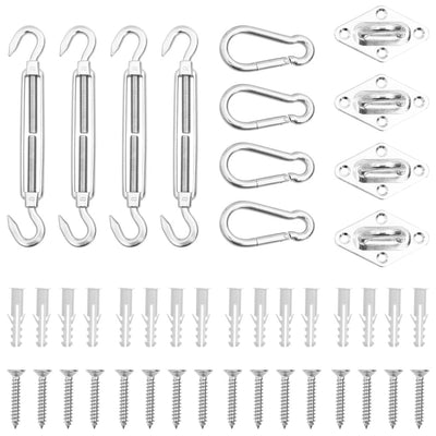 Jeu D'accessoires De Voile D'ombrage 12 Pcs Acier Inoxydable