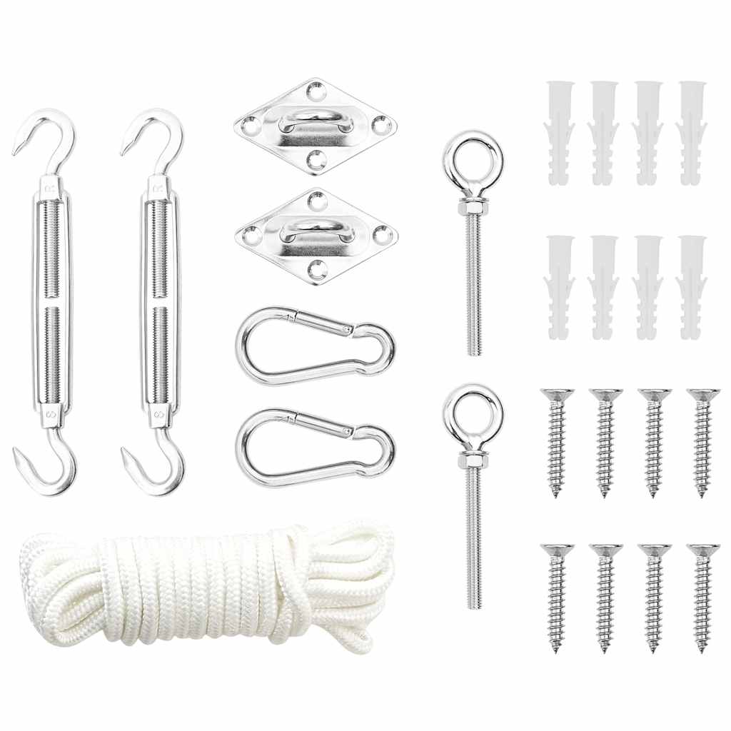 Jeu D'accessoires De Voile D'ombrage 9 Pcs Acier Inoxydable