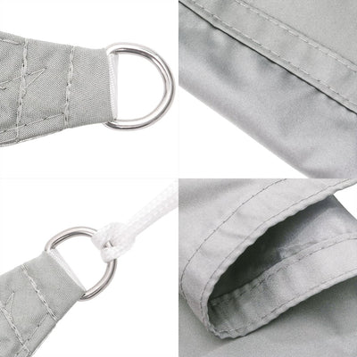 Voile D'ombrage 5X3 M 100% Polyester Oxford Gris Clair