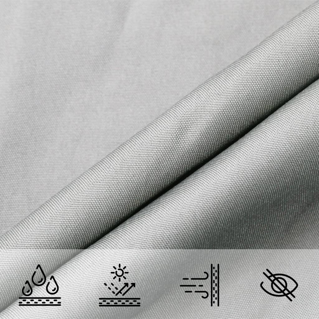 Voile D'ombrage 5X3 M 100% Polyester Oxford Gris Clair