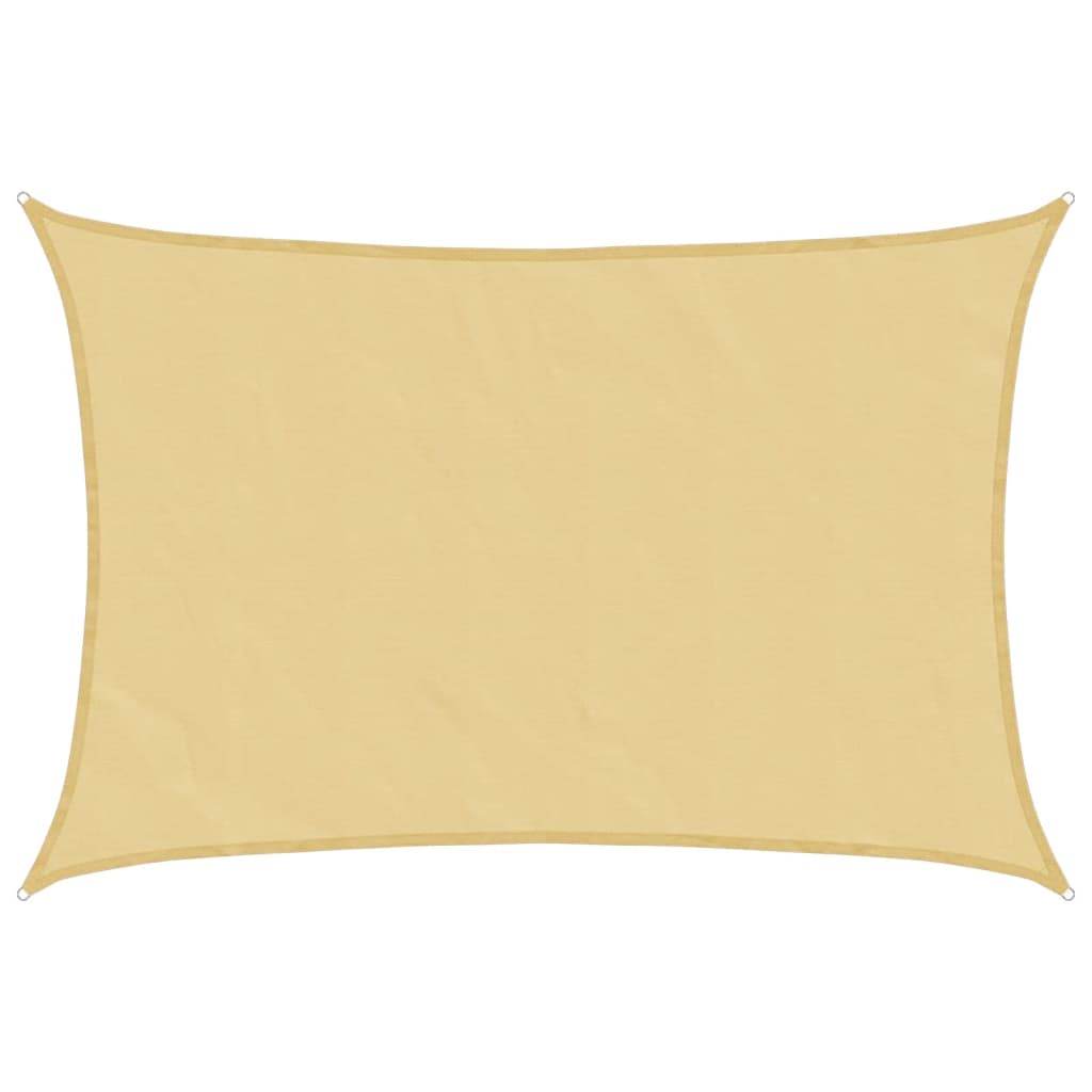 Voile D'ombrage Sable 5X3 M 100 % Polyester Oxford Couleur Sable