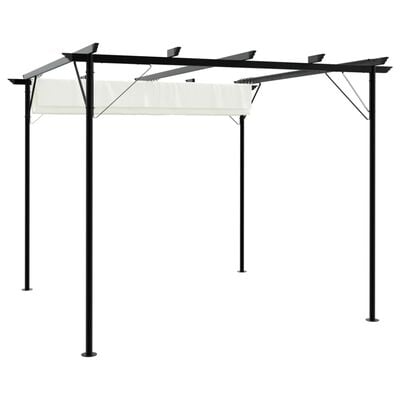 Pergola 3x3 m avec toit rétractable – Structure acier & toile 180 g/m²