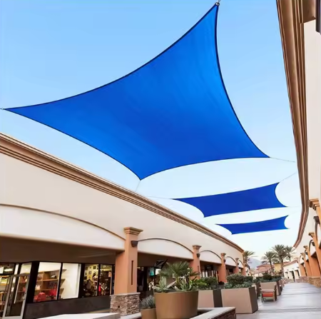 Voile D'ombrage Carré Pehd Bleu