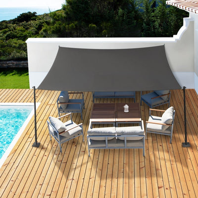 Voile D'ombrage Carré Tissu Oxford Anthracite 