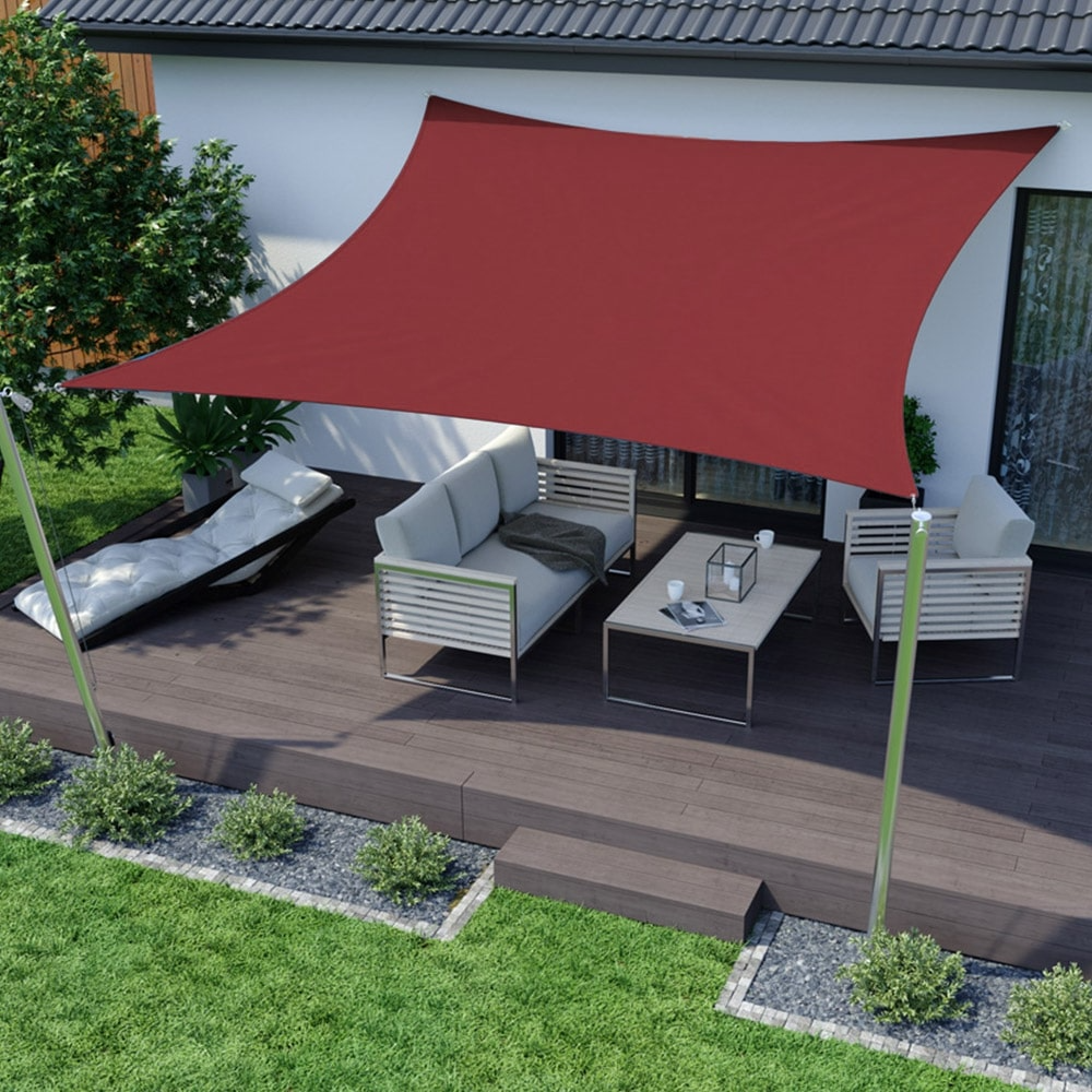 Voile D'ombrage Carré Tissu Oxford Rouge 