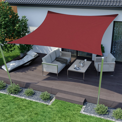 Voile D'ombrage Carré Tissu Oxford Rouge 