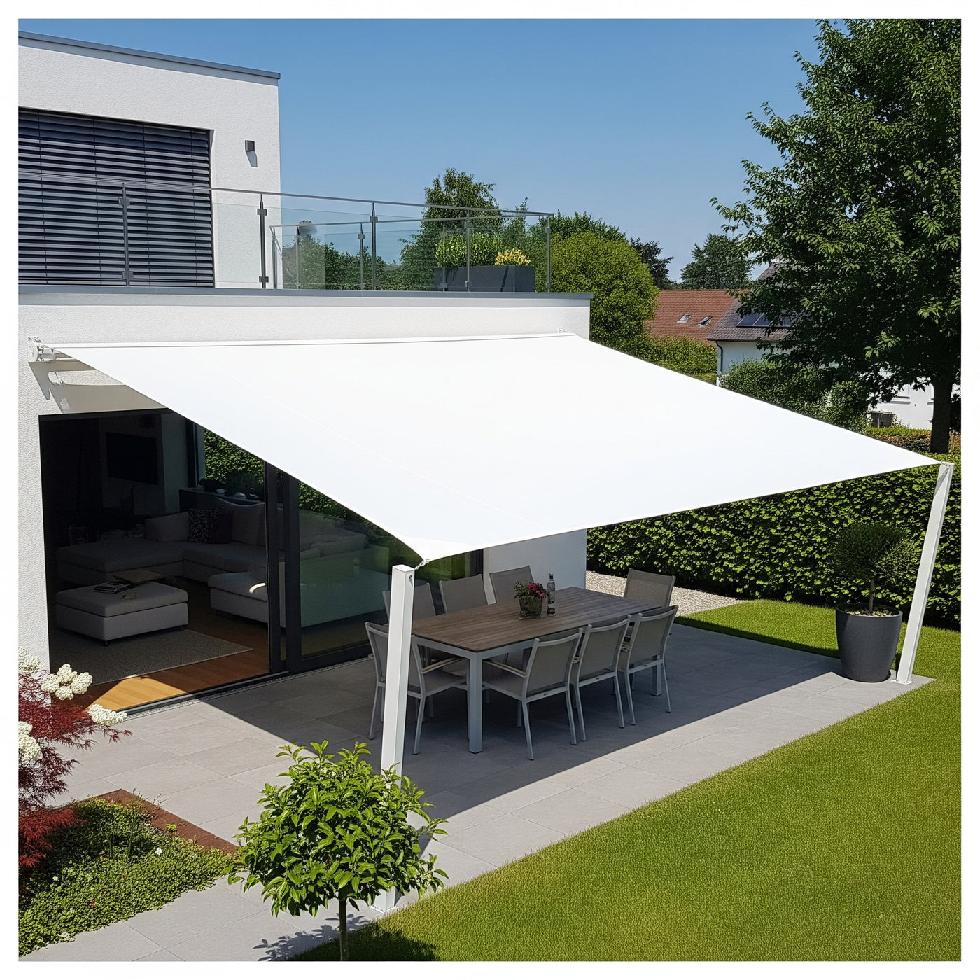 Voile D'ombrage Rectangulaire Pehd Blanc