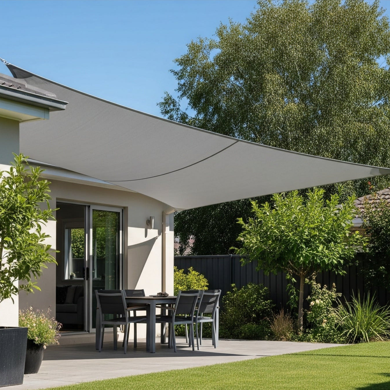 Voile D'ombrage Rectangulaire Pehd Gris Clair