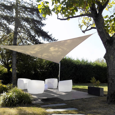 Voile D'ombrage Triangulaire Tissu Oxford Beige 