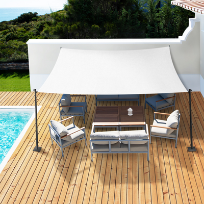 Voile D'ombrage Carré Tissu Oxford Blanc 