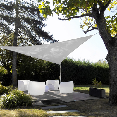 Voile D'ombrage Triangulaire Tissu Oxford Blanc 
