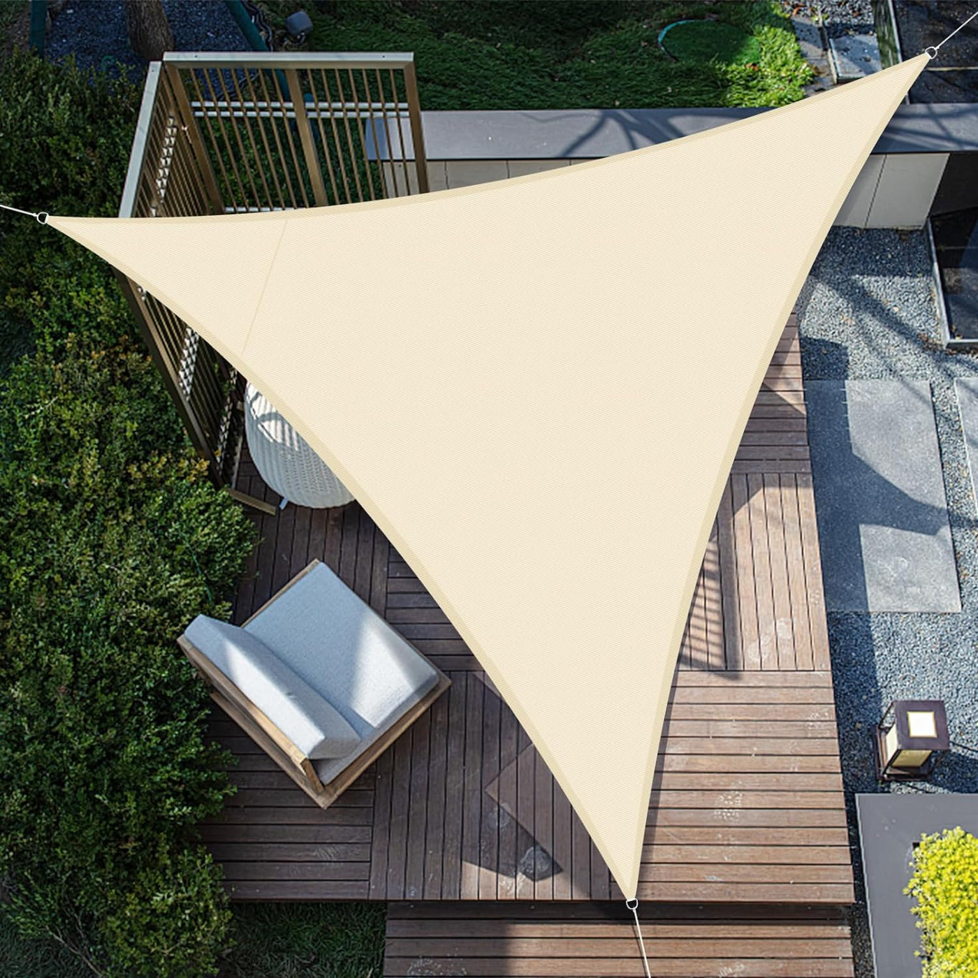 Voile D'ombrage Triangulaire Pehd Crème