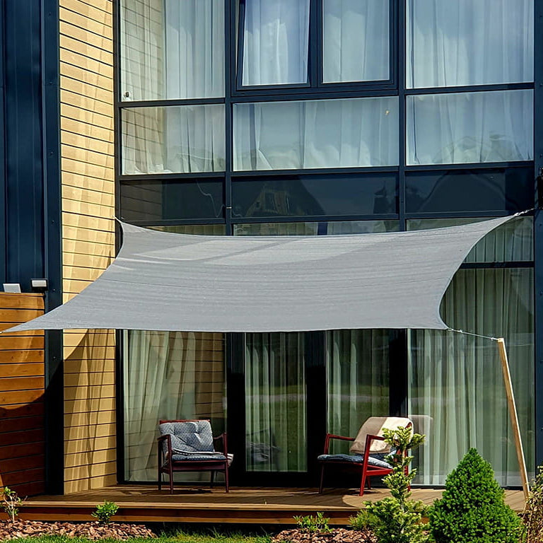 Voile D'ombrage Tissu Oxford Rectangulaire Gris Clair 