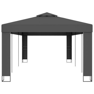 Tonnelle 3x3/3x6 m avec toit double Anthracite – Structure acier & toile résistante