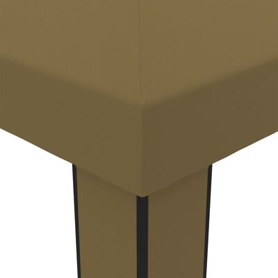 Tonnelle 3x3/3x6 m avec toit double Taupe – Structure acier & toile résistante