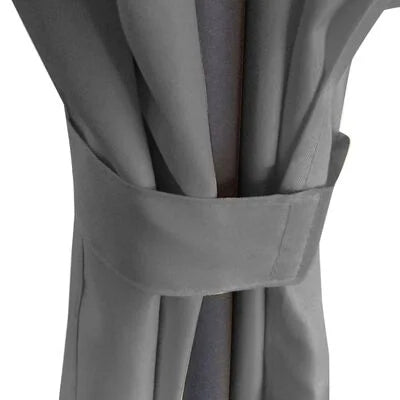 Tonnelle ronde anthracite 3,5 x 2,7 m – Acier thermolaqué, toit double & rideaux polyester