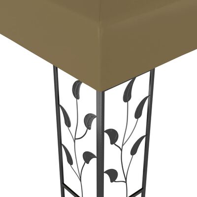 Tonnelle 3x3 m Taupe avec guirlande LED solaire – Ambiance garantie, en toute sérénité