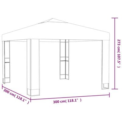 Tonnelle 3x3/3x6 m avec toit double Anthracite – Structure acier & toile résistante