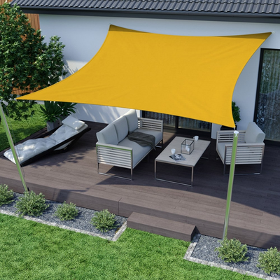 Voile D'ombrage Carré Tissu Oxford Jaune 