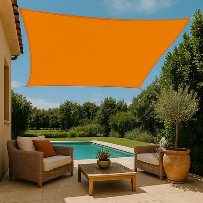Voile D'ombrage Carré Tissu Oxford Orange 
