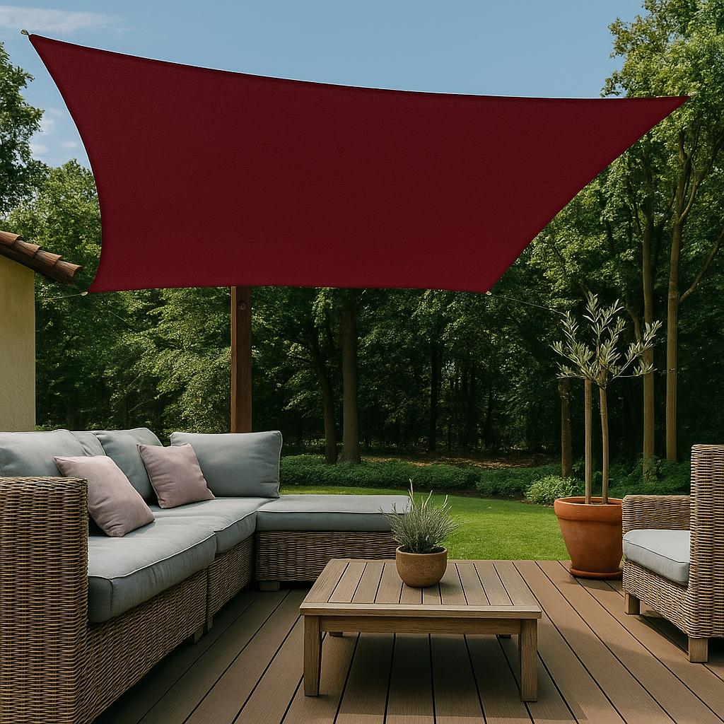 Voile D'ombrage Carré Pehd Rouge