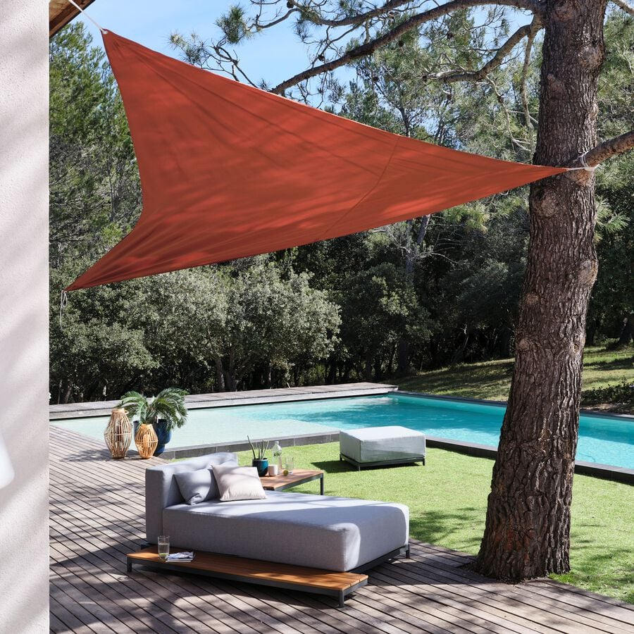 Voile D'ombrage Triangulaire Pehd Rouge