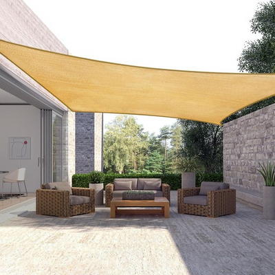 Voile D'ombrage Tissu Oxford Rectangulaire Sable 