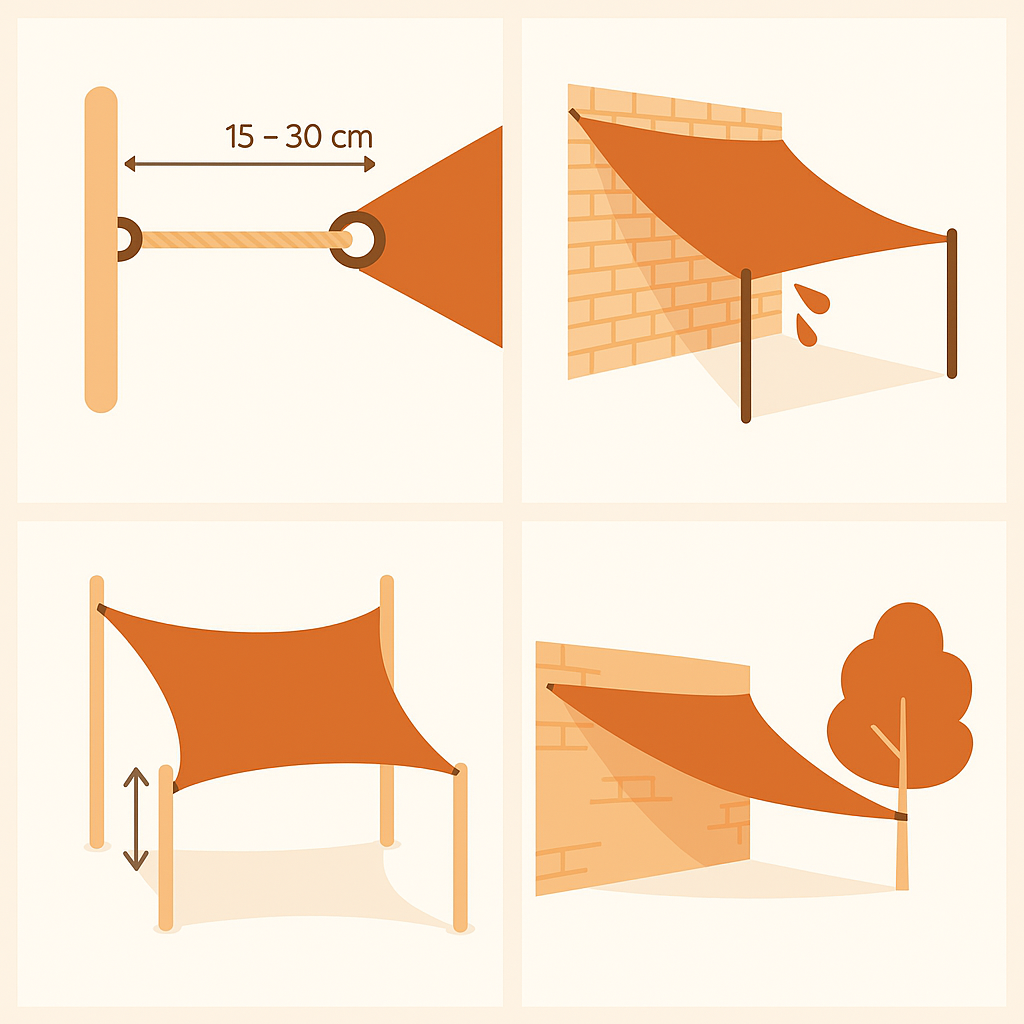 Voile De Parasol Tissu Oxford Triangulaire 4X4X5,8 M Noir 