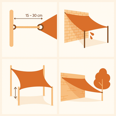 Voile De Parasol Tissu Oxford Triangulaire 4X4X5,8 M Noir 