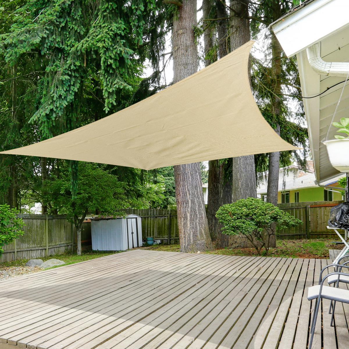 Voile D'ombrage Carré Tissu Oxford Sable 
